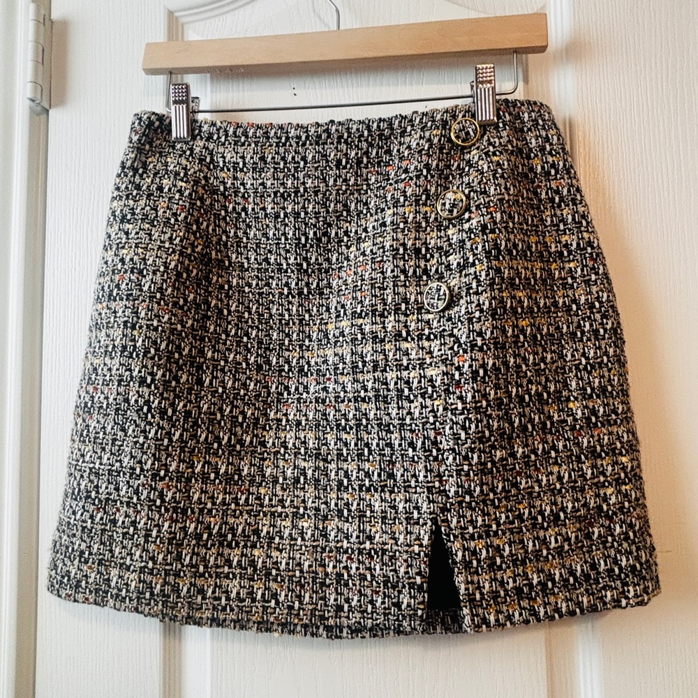 Gianni Bini Caramel Tweed Mini Skirt